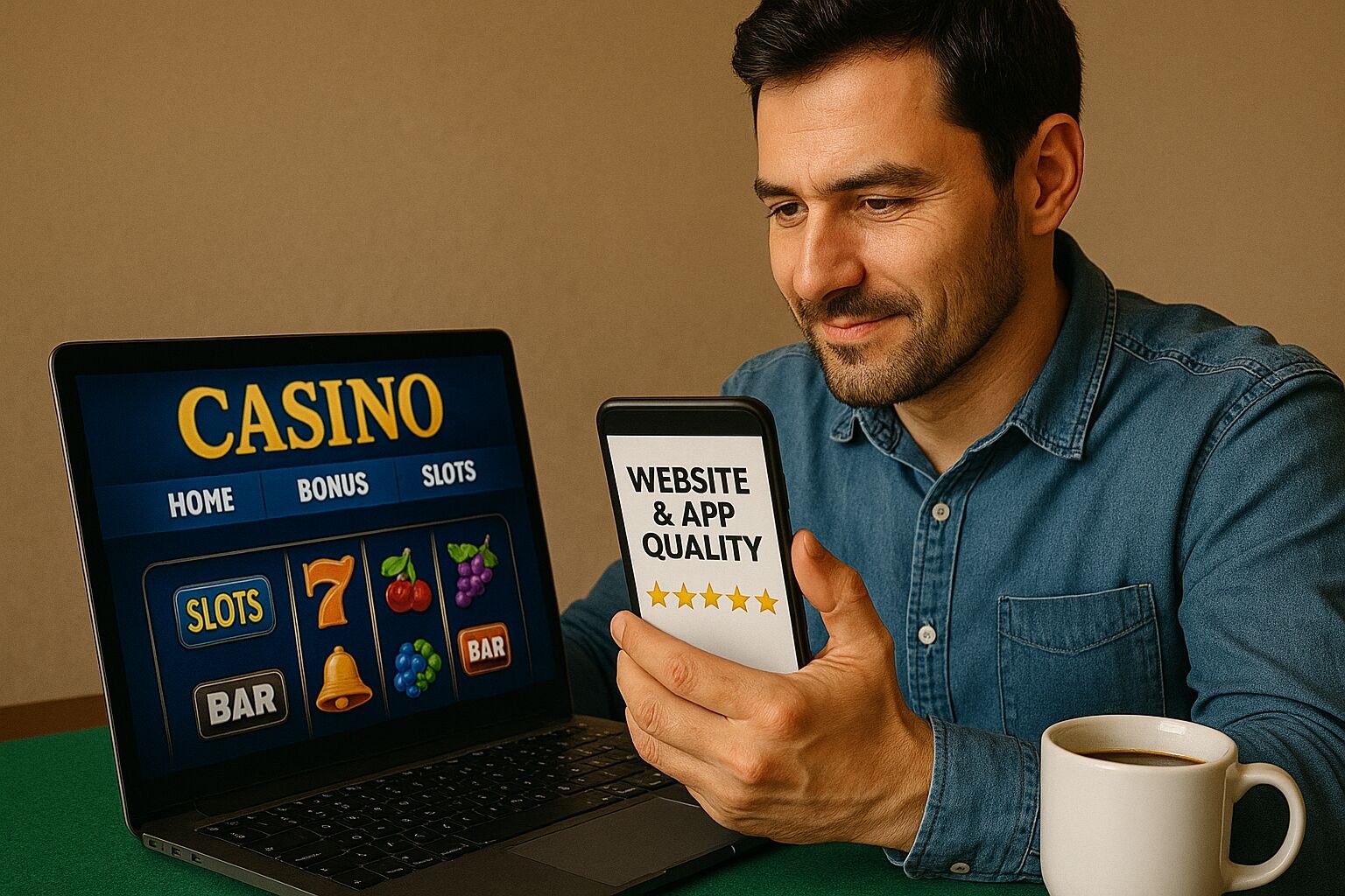 User Rating Casino Website and App Quality on Smartphone