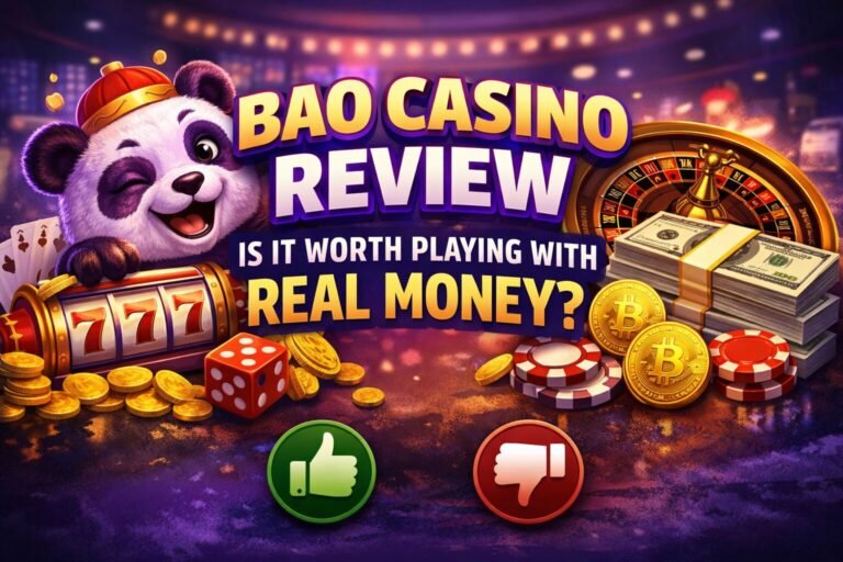 Bao Casino review showing slots, casino games, and real money gambling visuals