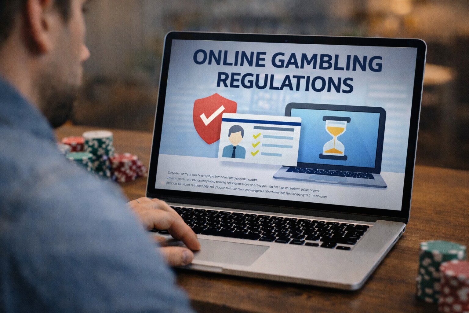 Why Casino Withdrawals Get Delayed (Even on Legit Platforms) 2 Person reviewing online gambling regulations and verification checks on a laptop