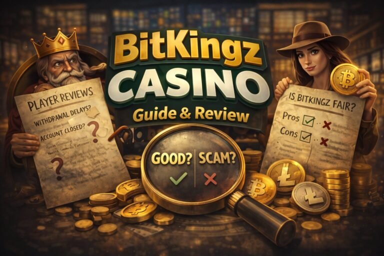 BitKingz Casino review showing analysis of safety, bonuses, withdrawals, and player complaints