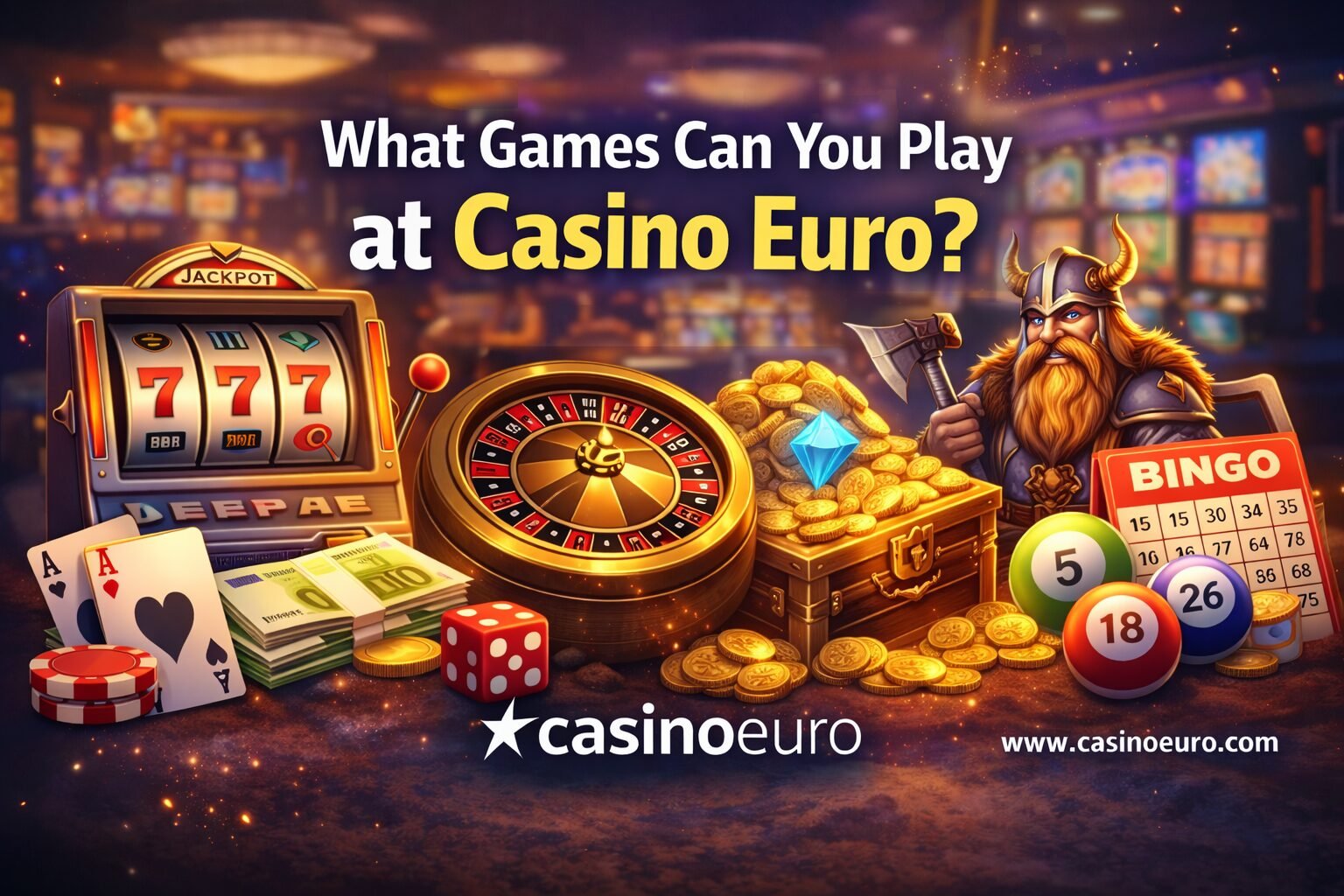 Casino Euro games including online slots, live dealer tables, roulette, blackjack and jackpot games available on the platform