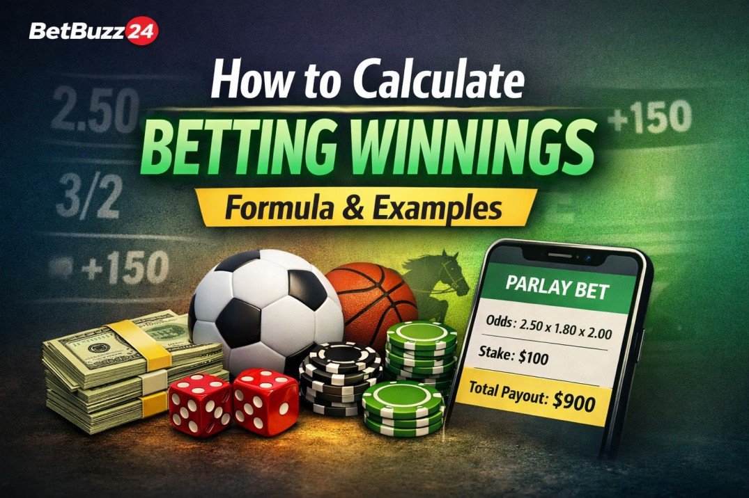 How to calculate betting winnings using formula and payout examples for decimal, American and fractional odds