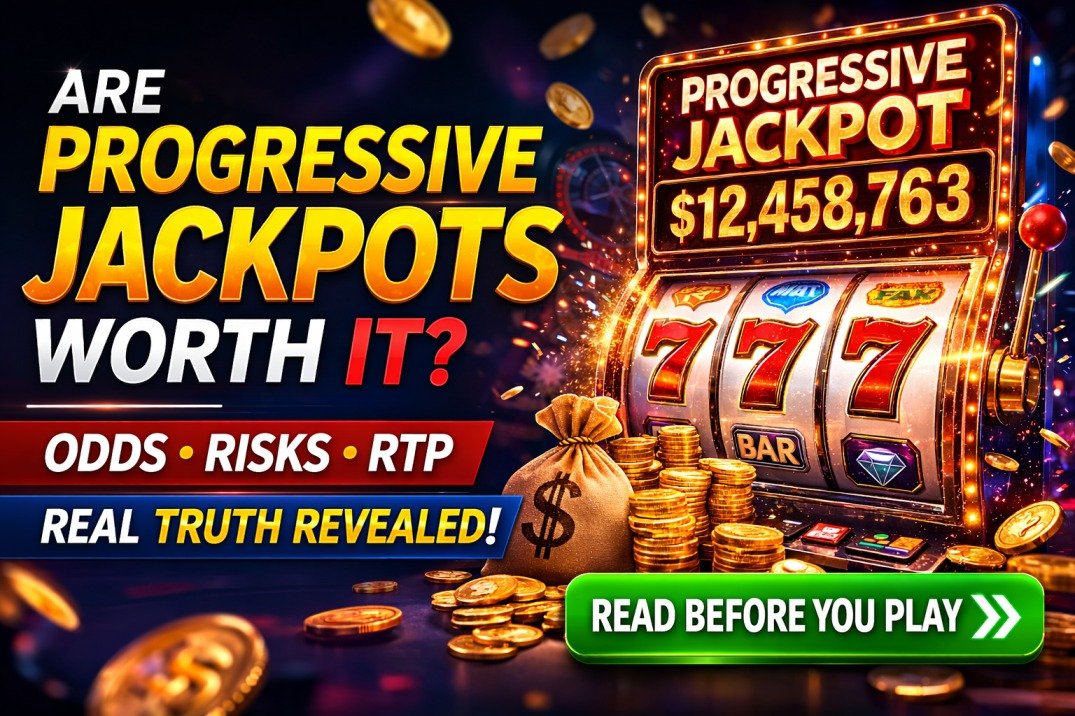 Are progressive jackpots worth it slot machine with large jackpot prize and coins illustration