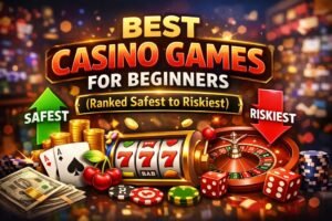 Best casino games for beginners ranked from safest to riskiest including slots roulette and blackjack