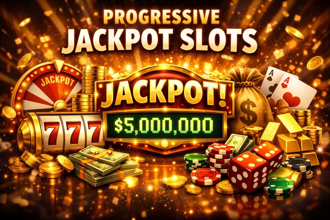 Best progressive jackpot slots slot machine with large jackpot prize illustratio