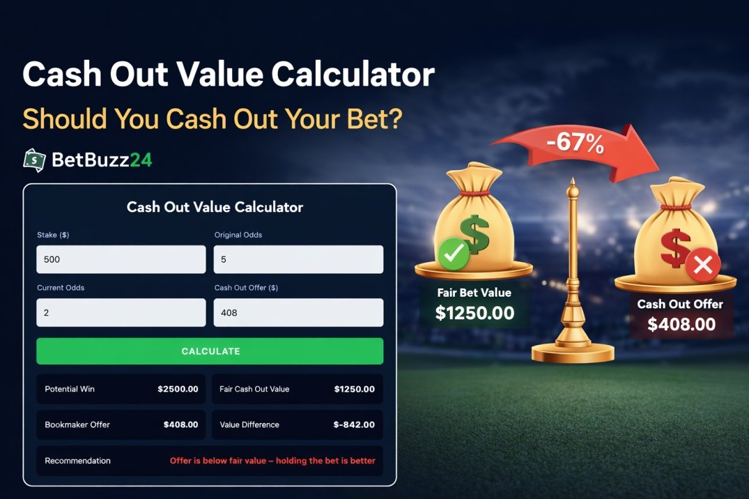 Cash Out Value Calculator 1 cash out value calculator comparing fair bet value and sportsbook cash out offer