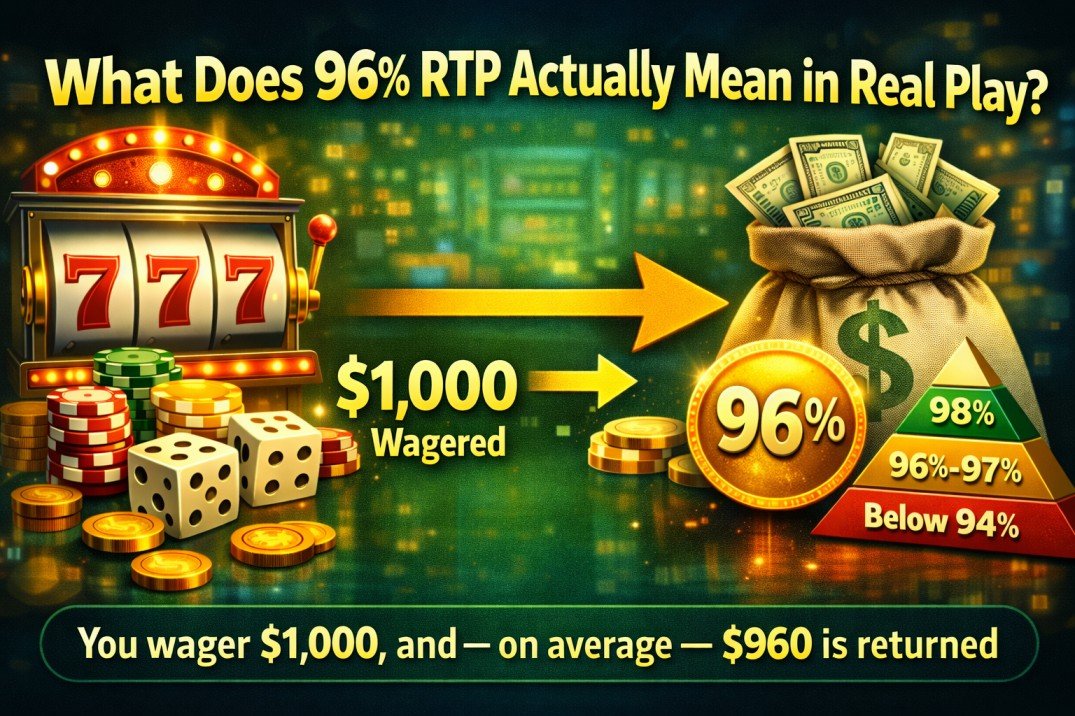 What Is RTP in Slots? Meaning, Good RTP, How It Works & What Players Should Know 2 What does 96% RTP mean in slots, example showing $1000 wager and $960 return in real play