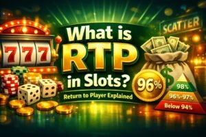 What is RTP in slots — Return to Player explained with 96% example and slot machine illustration