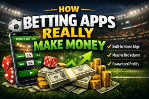 How betting apps make money using odds margin and high betting volume explained visually
