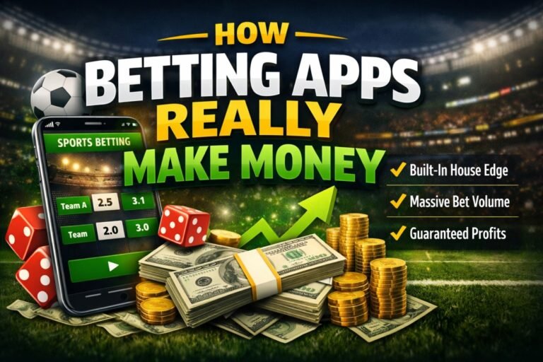How betting apps make money using odds margin and high betting volume explained visually