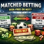 Matched betting explained with back bet and lay bet example showing how risk is reduced