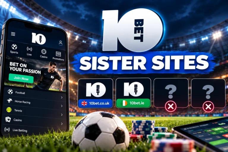 10Bet sister sites graphic showing 10bet.co.uk and 10bet.ie with no separate sister bookmakers