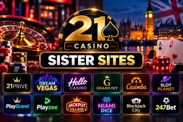 21 Casino Sister Sites: Current White Hat Gaming Brands 6 21 Casino sister sites including 21Prive, Dream Vegas, Hello Casino, Grand Ivy, Casimba and other White Hat Gaming brands