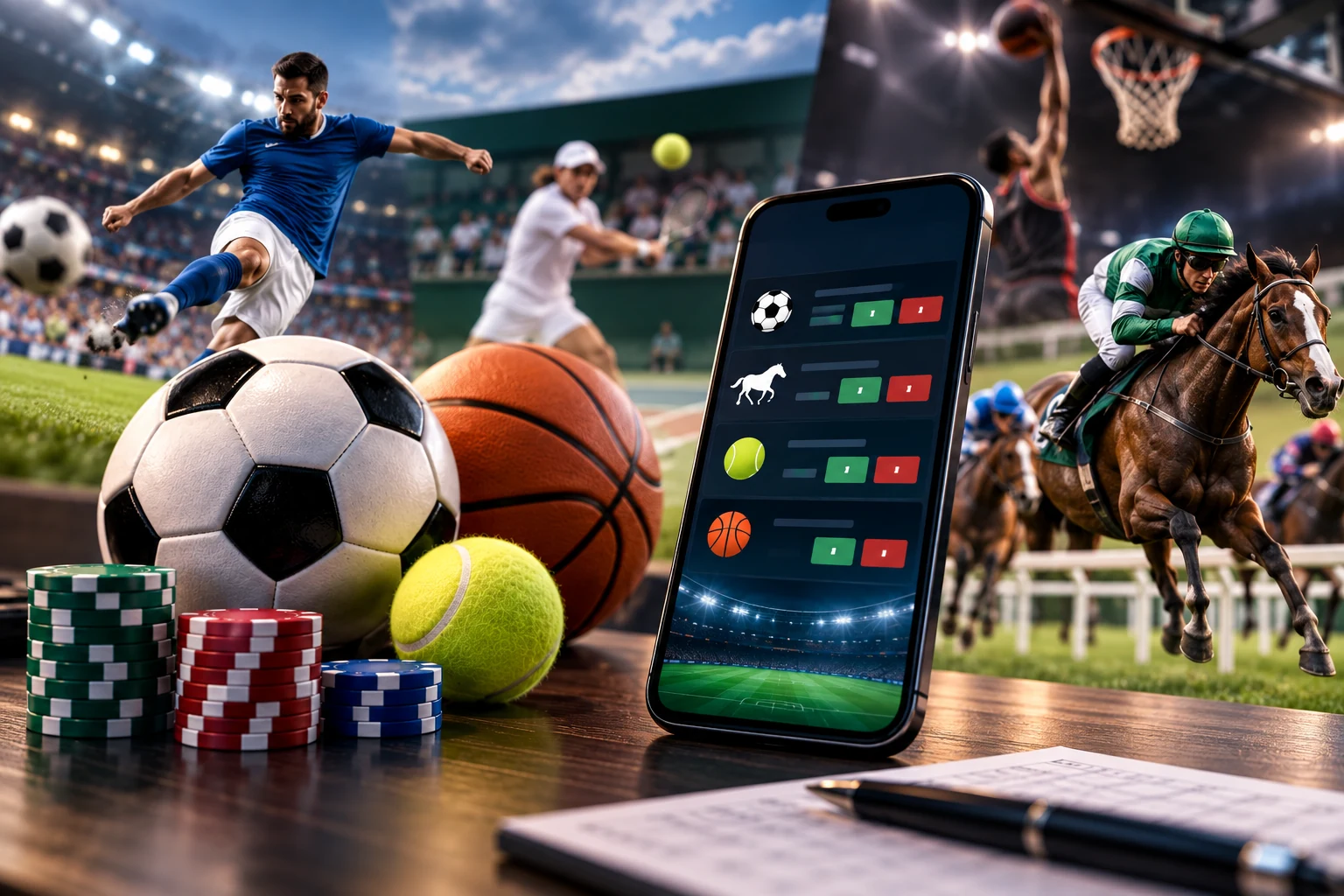 AK Bets review showing online sports betting across football, horse racing, tennis and basketball