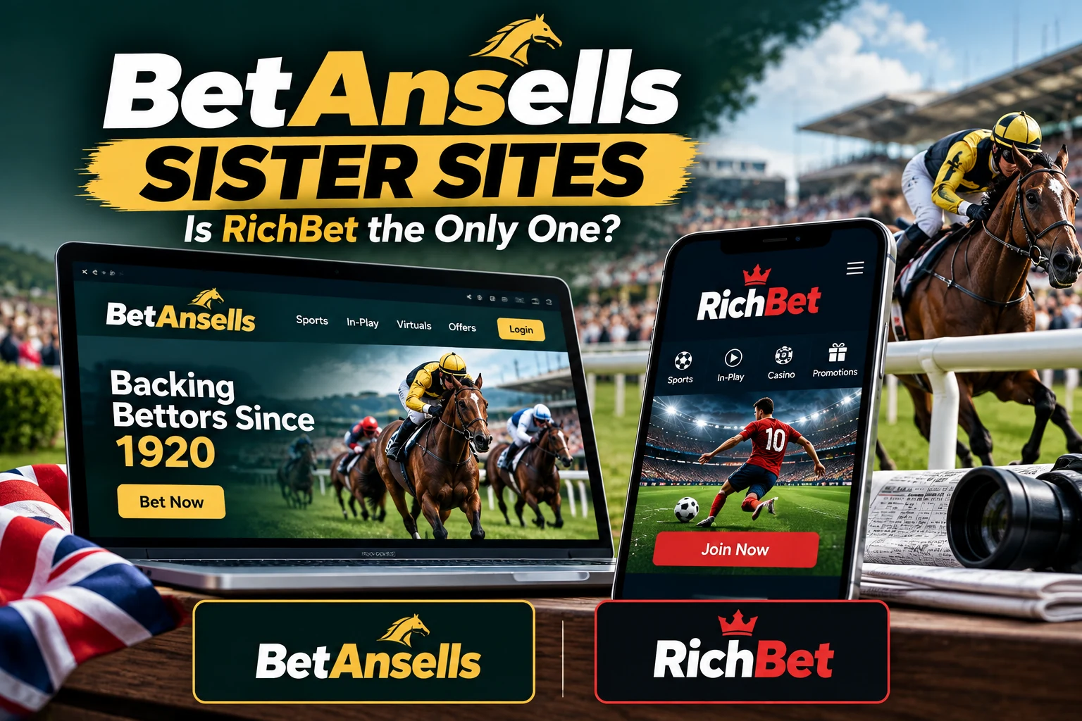 BetAnsells sister sites showing RichBet as the connected UK betting brand