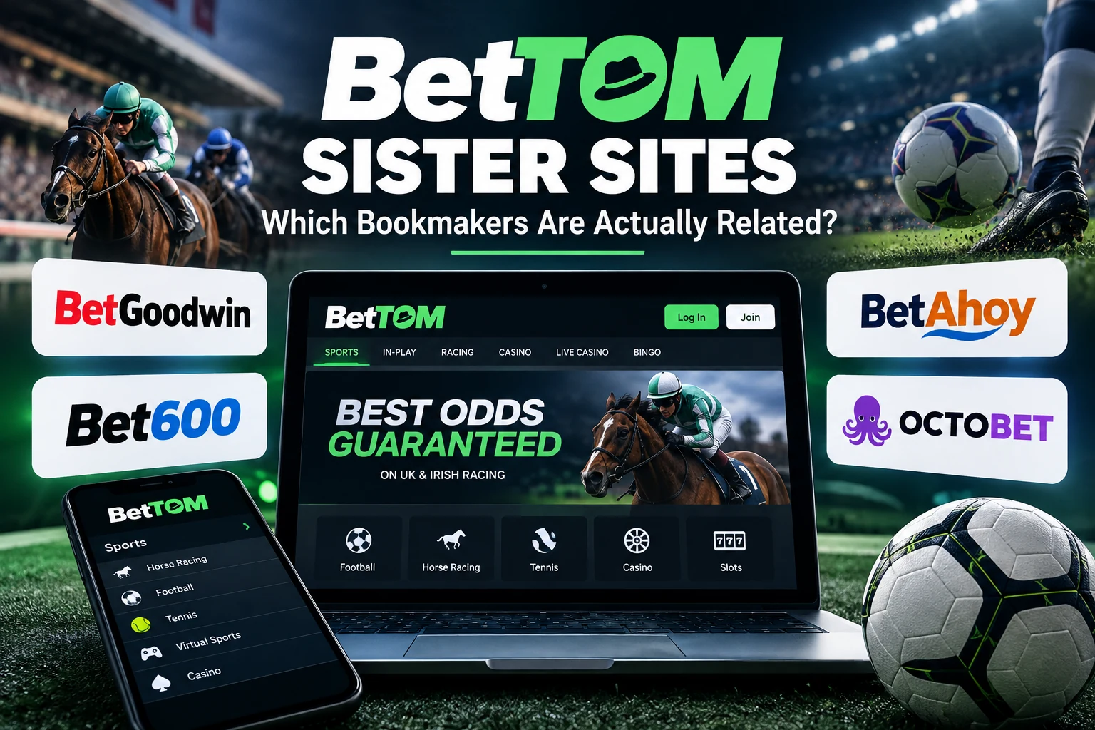 BetTOM sister sites and related UK bookmakers including BetGoodwin, Bet600, BetAhoy and Octobet