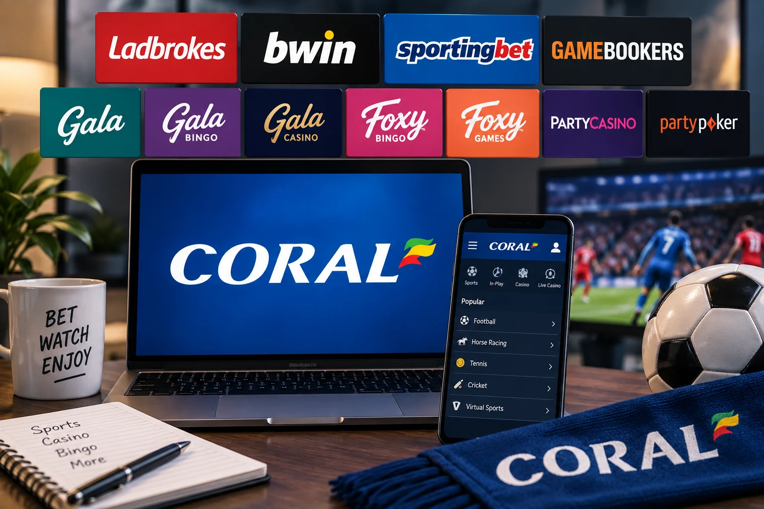 Coral sister sites including Ladbrokes, bwin and Sportingbet