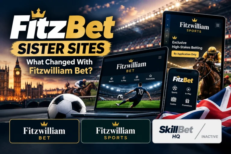 FitzBet sister sites showing Fitzwilliam Bet, Fitzwilliam Sports and inactive SkillBet HQ