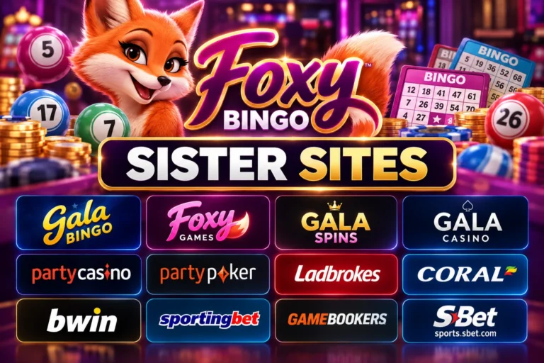 Foxy Bingo Sister Sites: Current LC International Brands 5 Foxy Bingo sister sites including Gala Bingo, Foxy Games, Gala Spins, Gala Casino, Party Casino, Ladbrokes and Coral