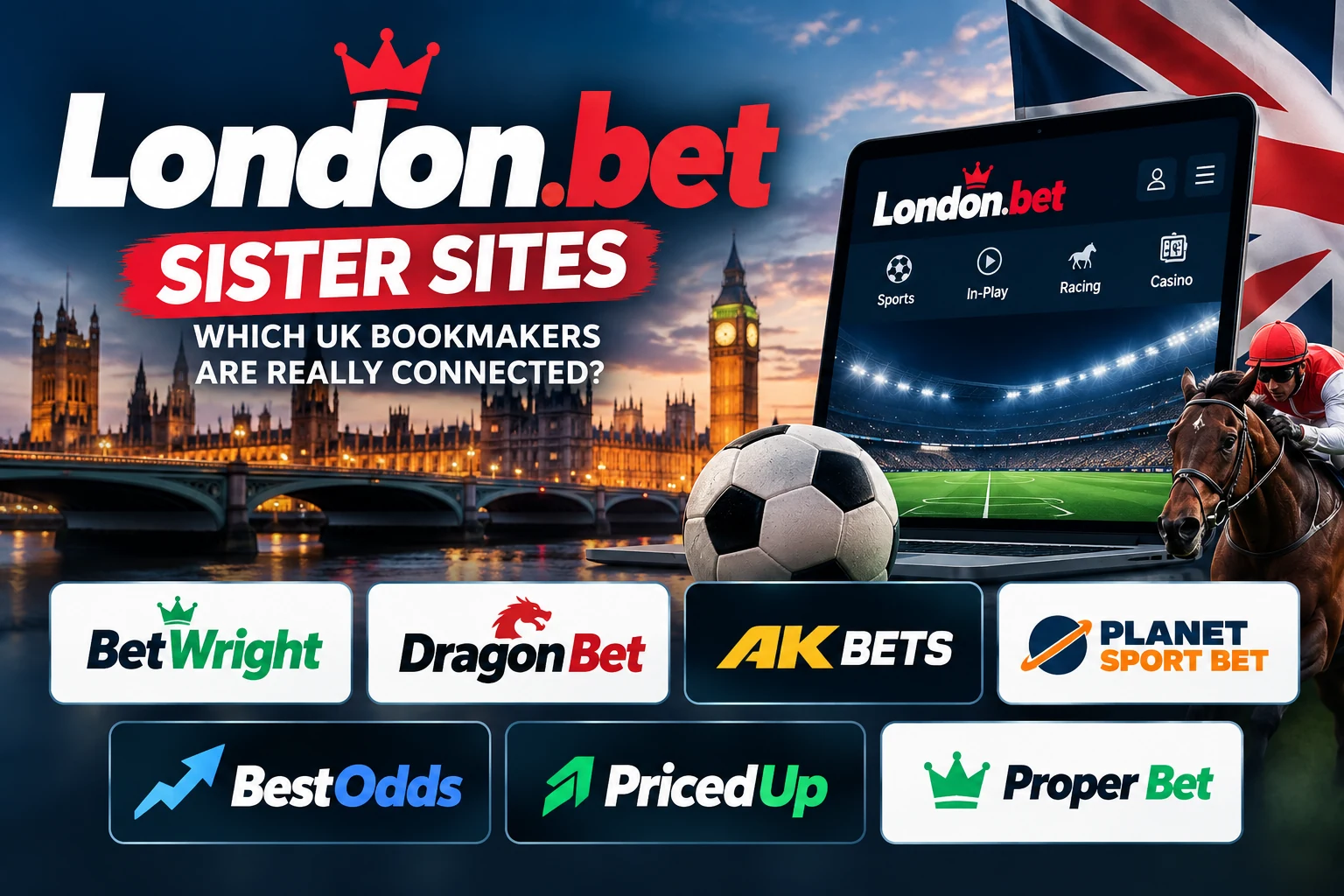 London.bet sister sites and connected UK bookmakers including BetWright, DragonBet and AK Bets