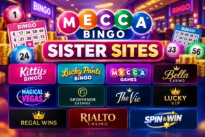 Mecca Bingo sister sites including Kitty Bingo, Lucky Pants Bingo, Mecca Games, Bella Casino and other Rank Interactive brands
