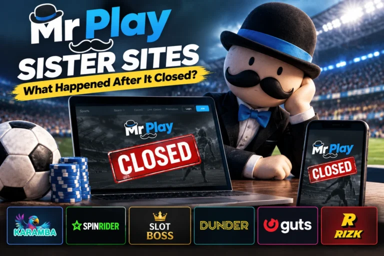 Mr Play sister sites and former connected UK betting and casino brands after Mr Play closed