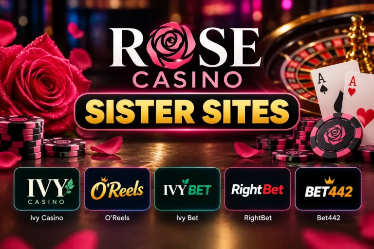 Rose Casino Sister Sites: Ivy Casino, O’Reels & Betable Brands 9 Rose Casino sister sites showing Ivy Casino, O’Reels, Ivy Bet, RightBet and Bet442
