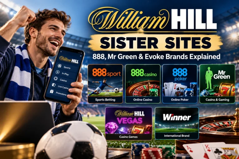 William Hill sister sites including 888sport, 888casino, 888poker, Mr Green, William Hill Vegas and Winner