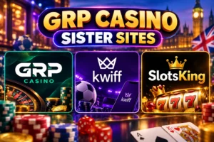 GRP Casino sister sites showing Kwiff and SlotsKing under Eaton Gate Gaming
