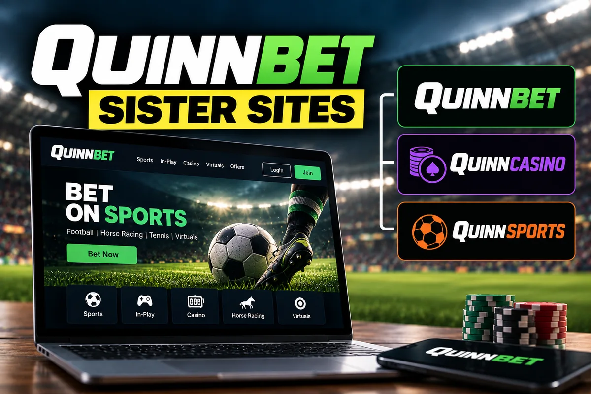 QuinnBet sister sites featuring QuinnCasino and QuinnSports alongside the main QuinnBet sportsbook
