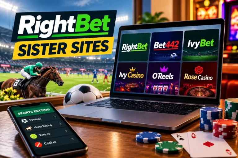 RightBet sister sites featuring Bet442, Ivy Bet, Ivy Casino, O'Reels and Rose Casino